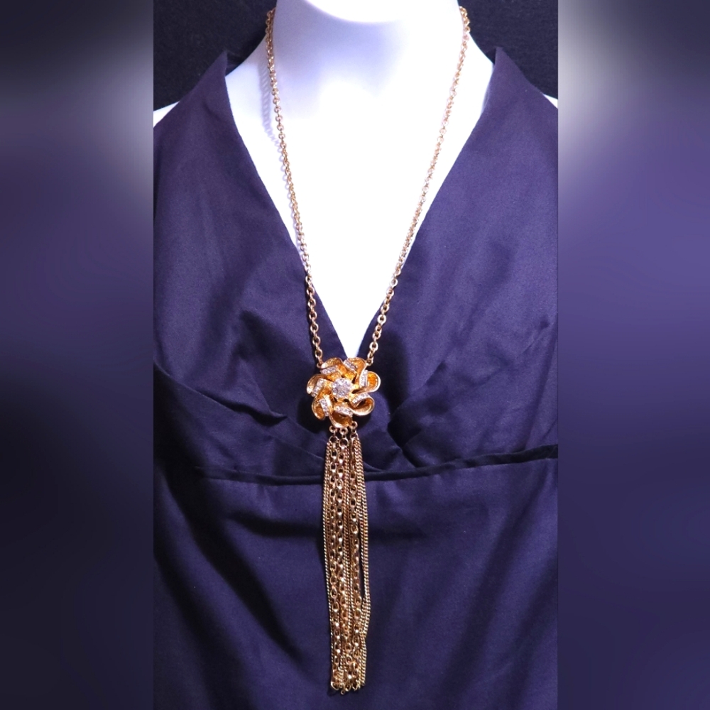 Vintage CZ Rose Gold Necklace